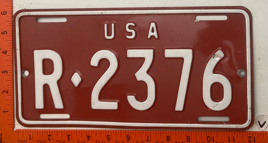 1962-1965 base U.S. Armed Forces Germany #R-2376 License Plate