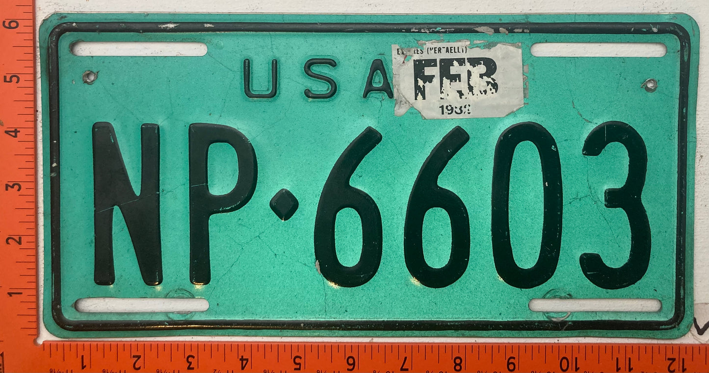 1982 U.S. Armed Forces Germany #NP-6603 License Plate