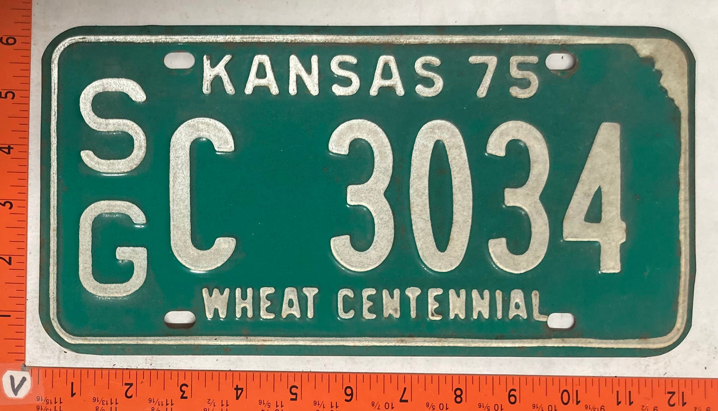 1975 Kansas #S/G C 3034 Passenger License Plate