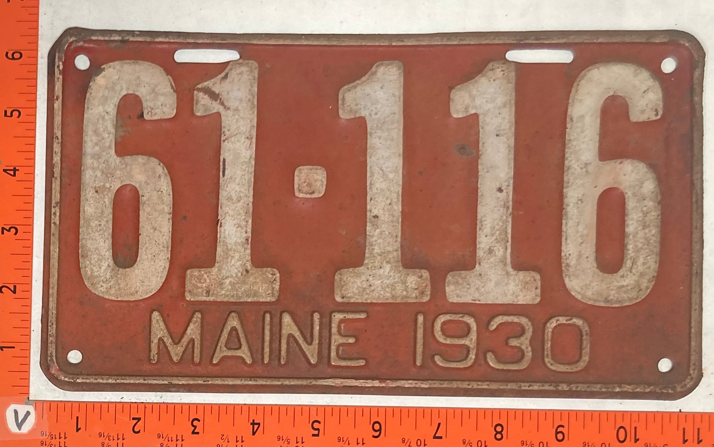 1930 Maine #61-116 Passenger License Plate