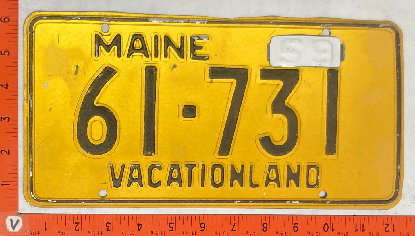 1959 Maine #61-731 Passenger License Plate