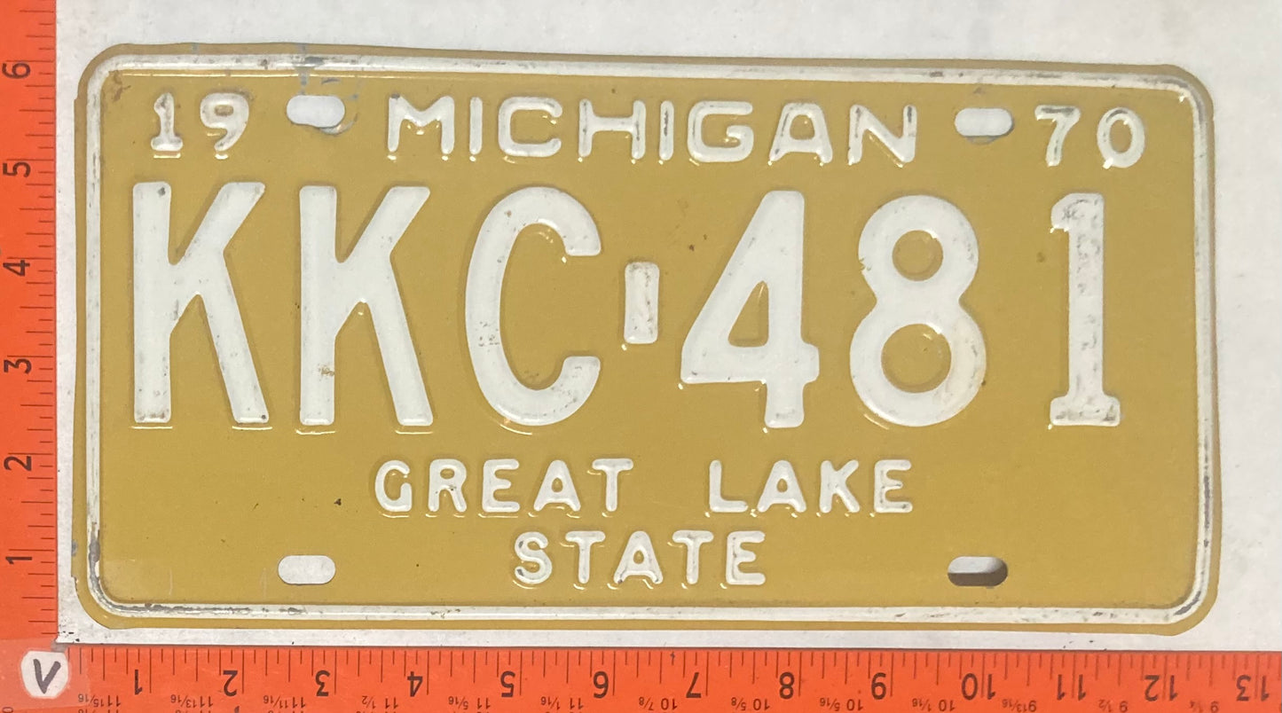 1970 Michigan #KKC-481 Passenger License Plate