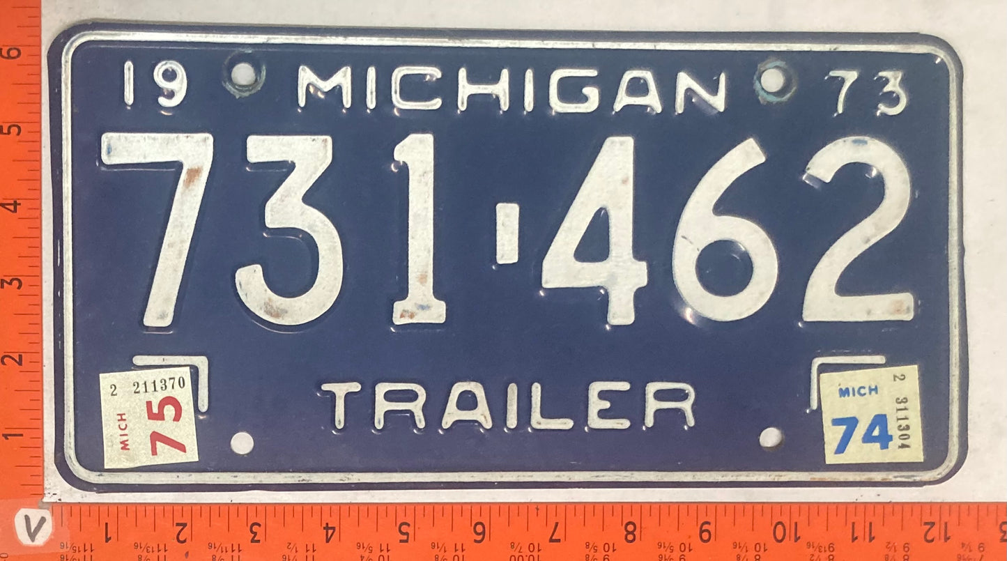 1975 Michigan #731-462 Trailer License Plate