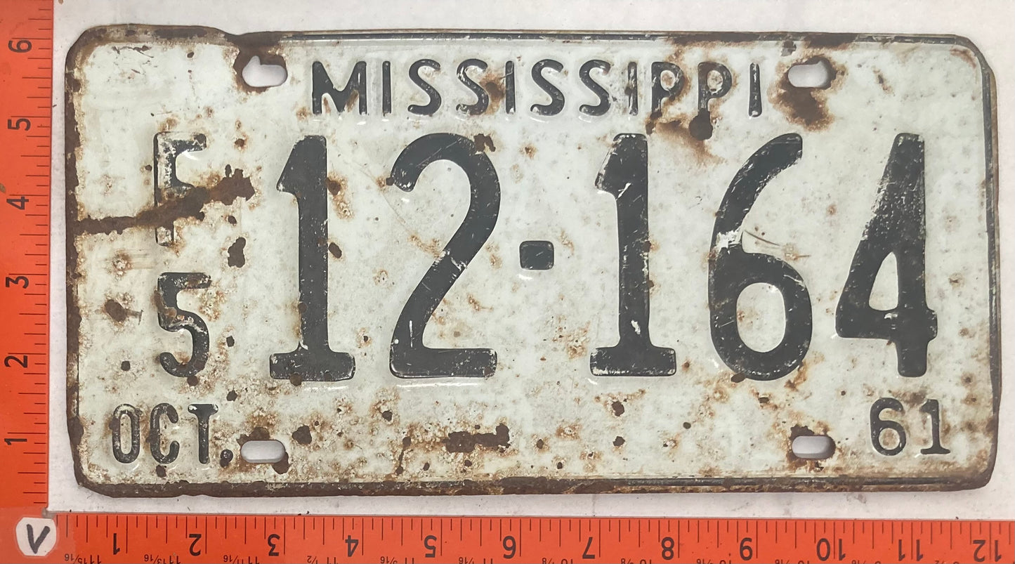 1964 Mississippi #F/S 12-164 Private Courier License Plate