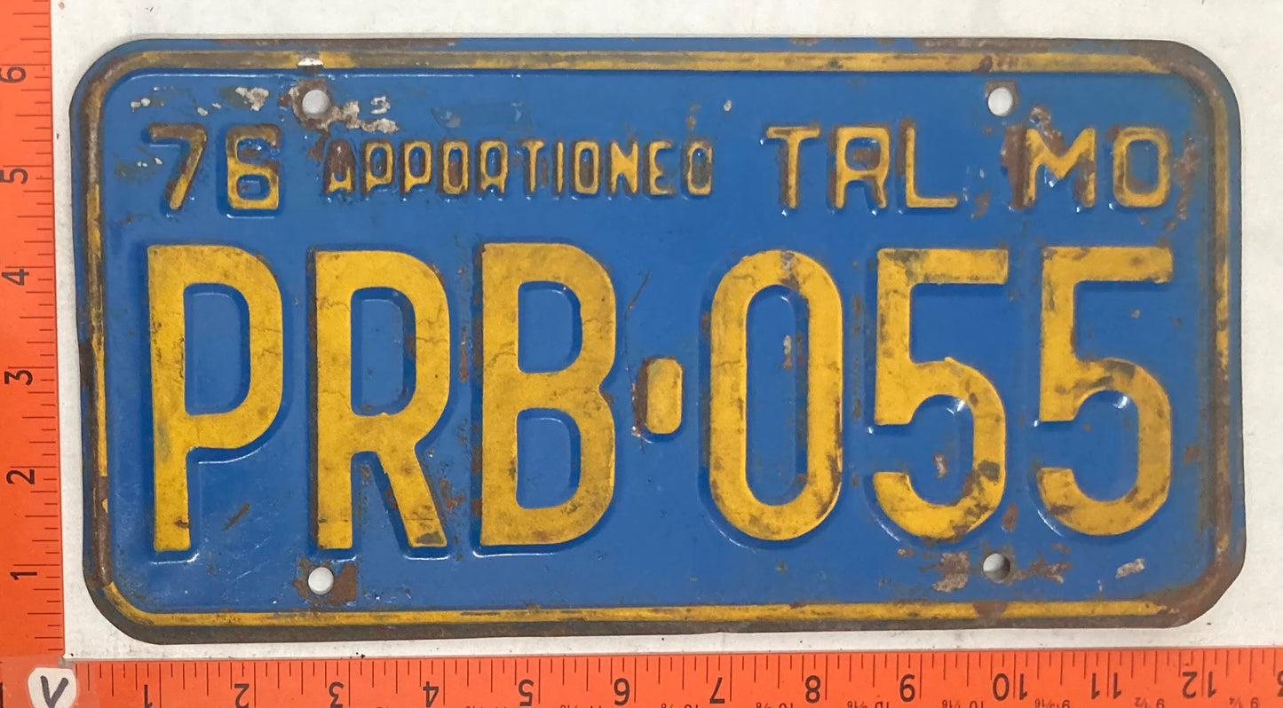 1976 Missouri #PRB-055 Apportioned Trailer License Plate