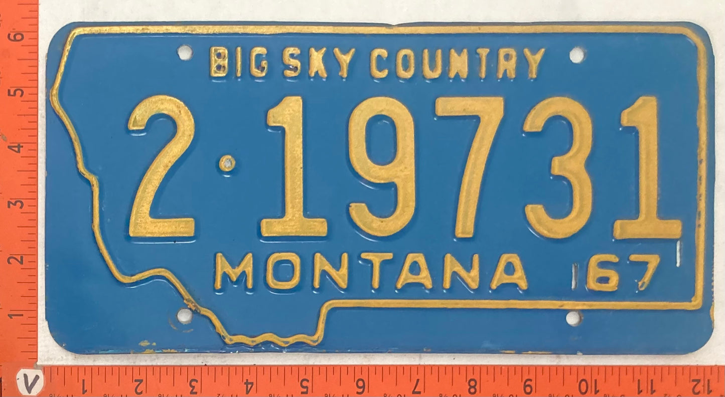 1967 Montana #2-19731 Passenger License Plate