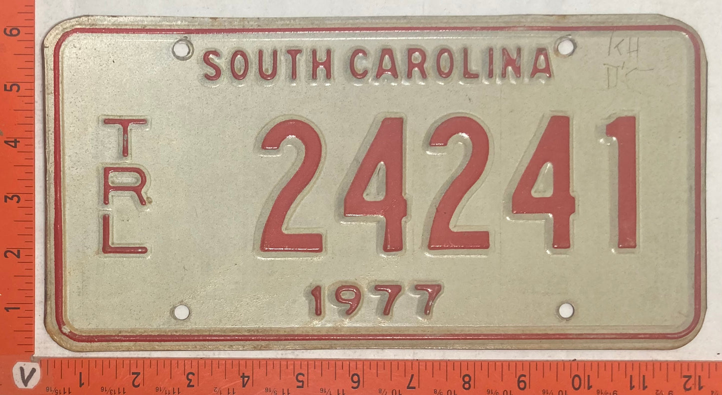1977 South Carolina #24241 Trailer License Plate