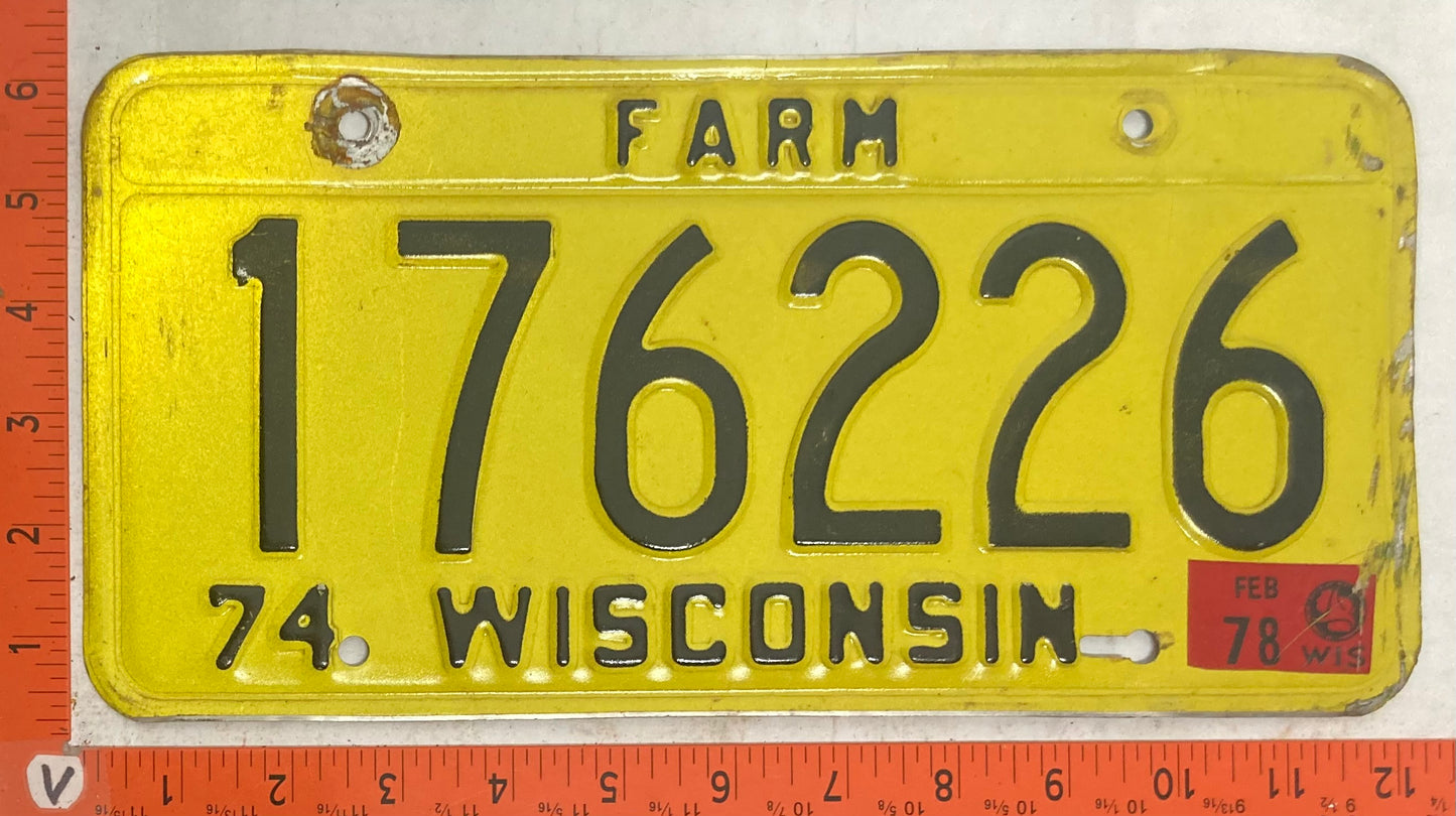 1978 Wisconsin #176226 Farm License Plate