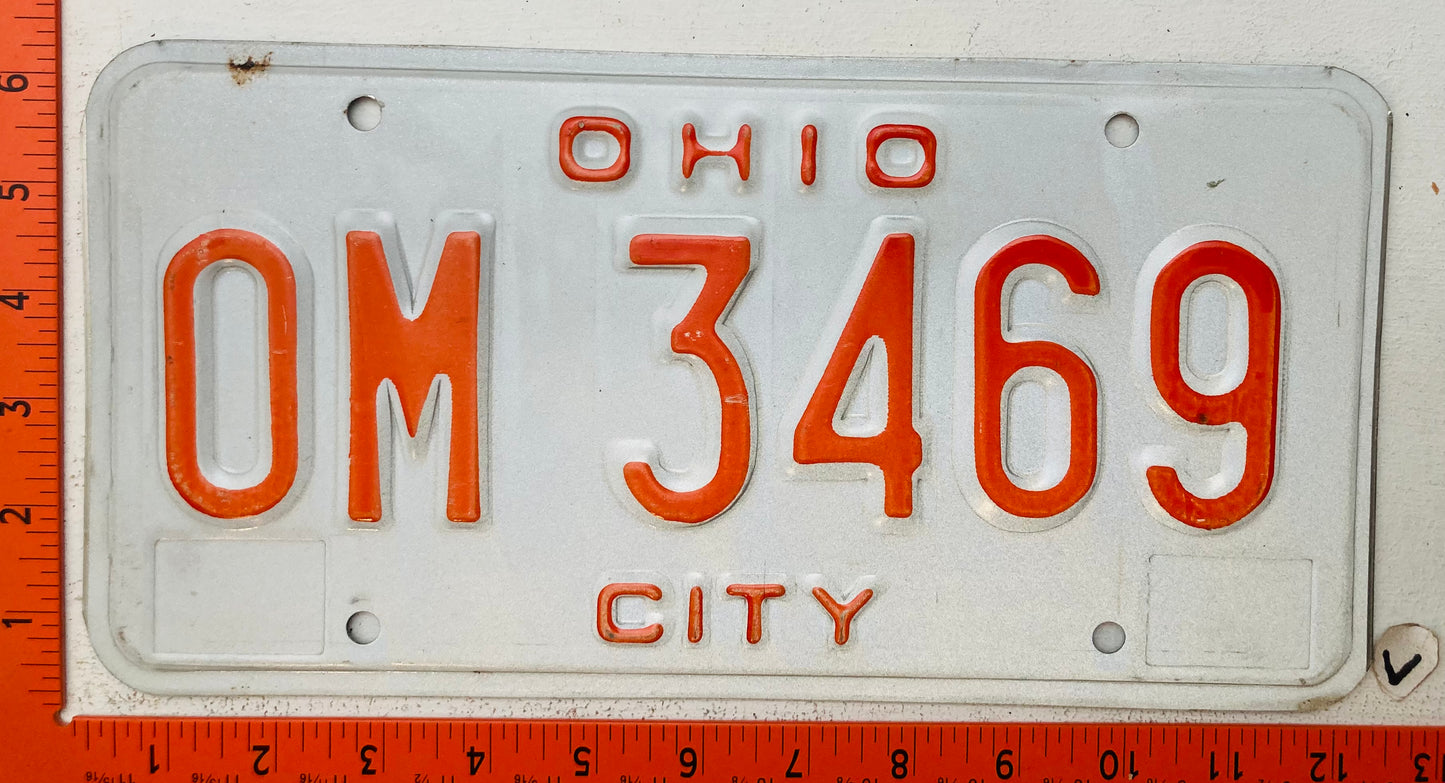 Undated Ohio #OM 3469 City Owned License Plate