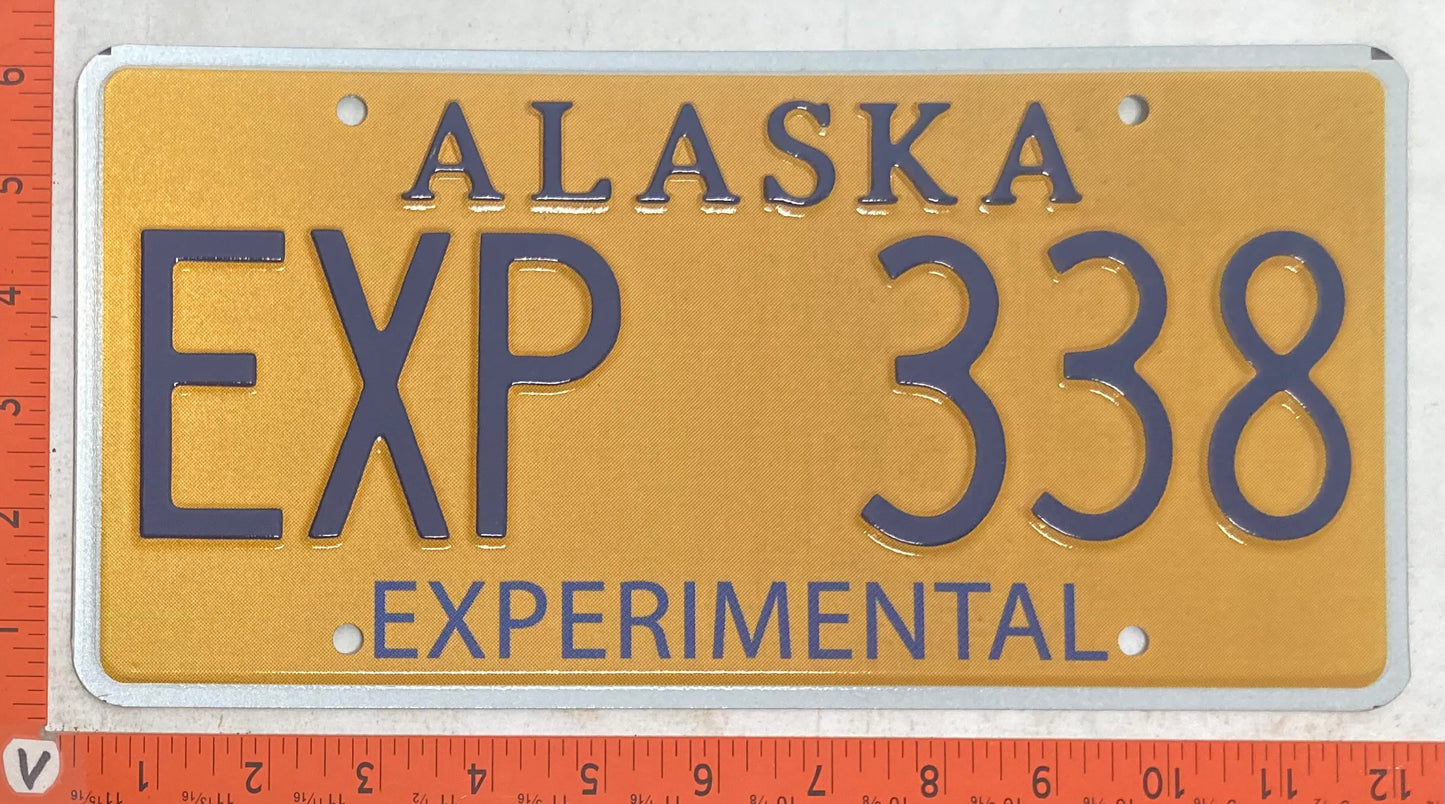 Undated Alaska #EXP 338 Experimental License Plate