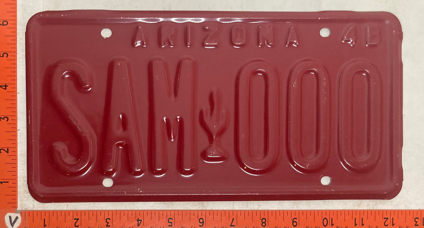 1941 Arizona #SAM 000 Prototype Sample License Plate