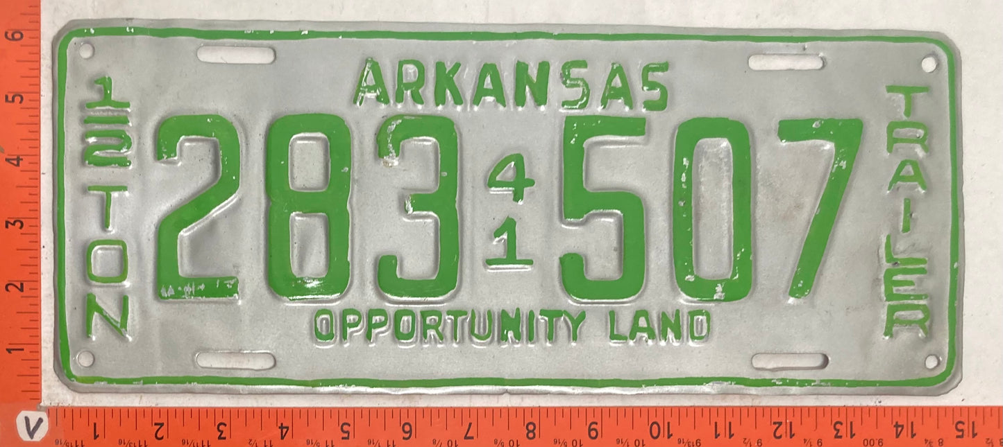 1941 Arkansas #283 507 1/2 Ton Trailer License Plate (Repaint)