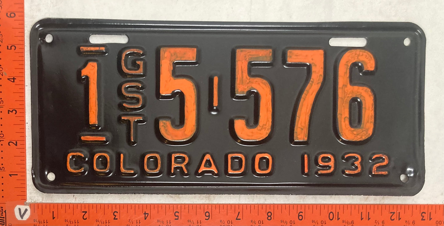 1932 Colorado #1 5-576 Guest License Plate (Repaint)