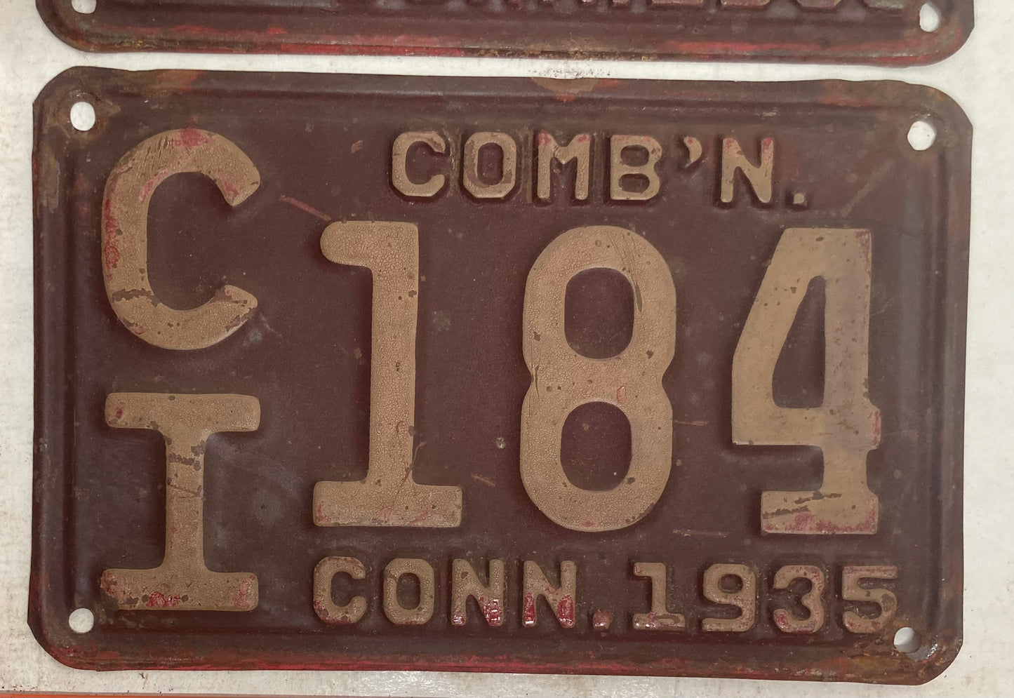 1935 Connecticut #C/I 184 Combination License Plate (Pair)