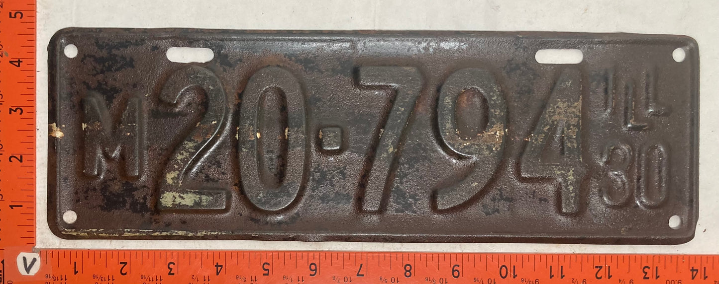 1930 Illinois #M20-794 Truck License Plate