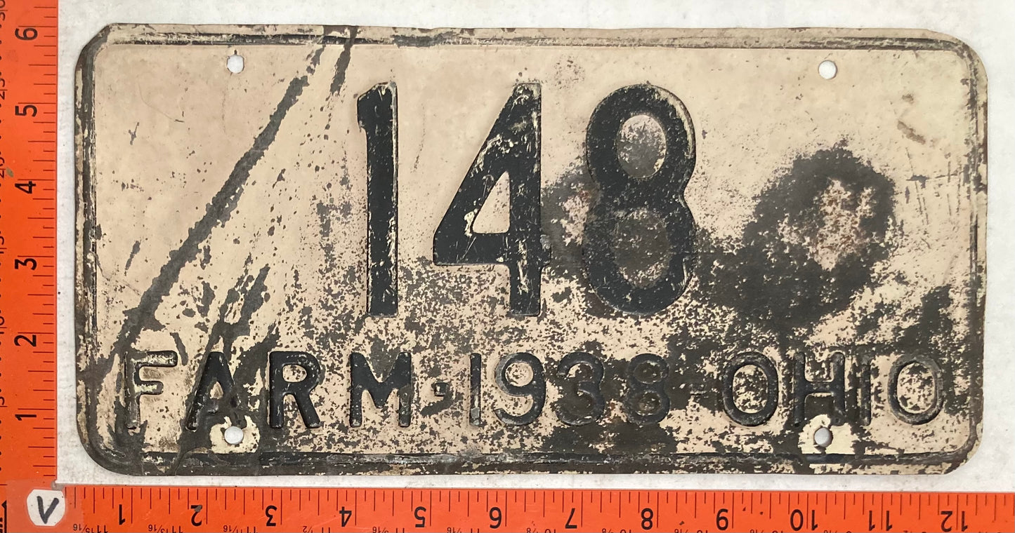 1938 Ohio #148 Farm License Plate
