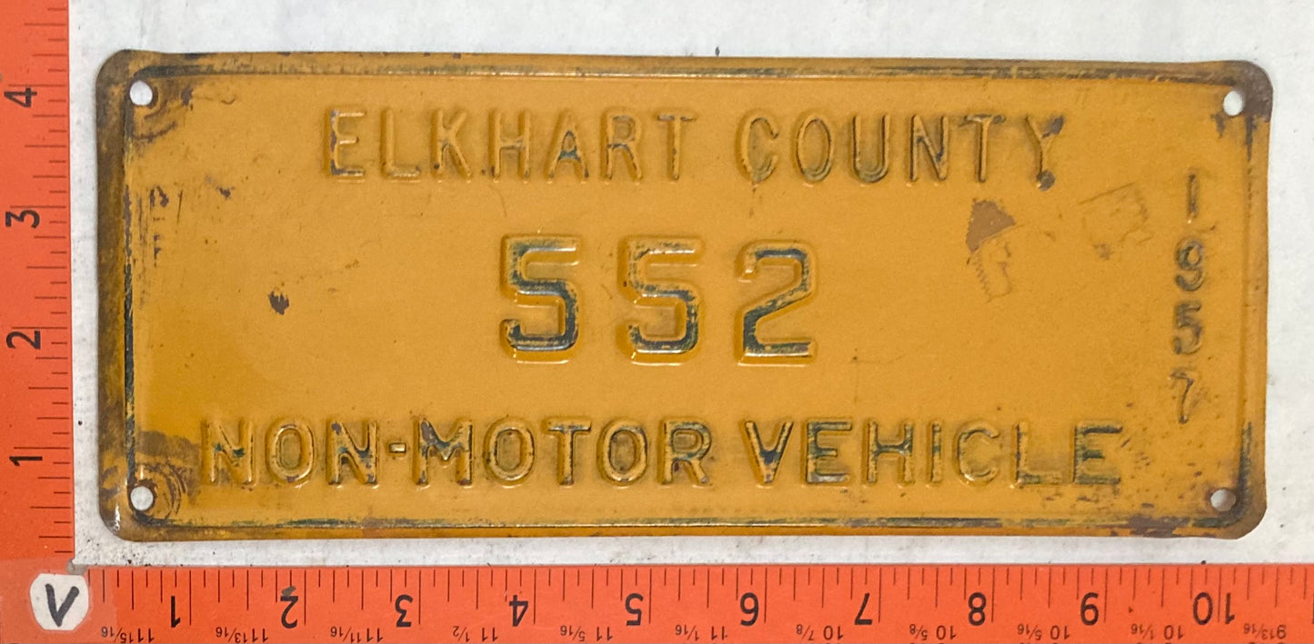 1957 Indiana #552 Non-Motor Vehicle License Plate
