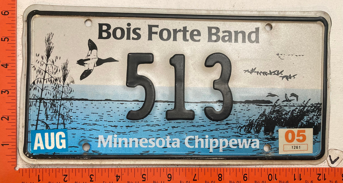 2005 Chippewa, Minnesota #513 Passenger License Plate