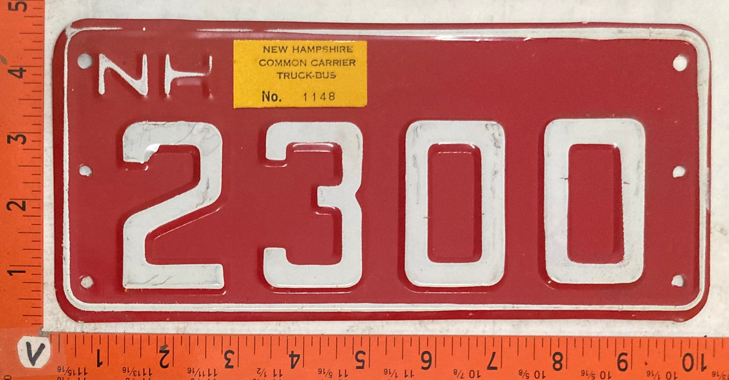 Undated New Hampshire #2300 Truck/Bus/Common Carrier License Plate
