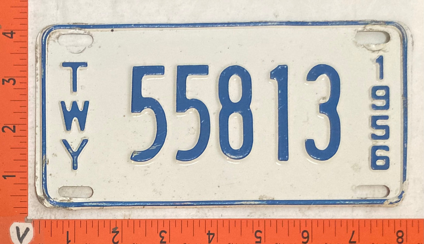 1956 New York #55813 Thruway Permit Plate