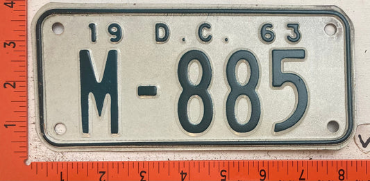 1963 Washington, DC #M-885 Motorcycle License Plate