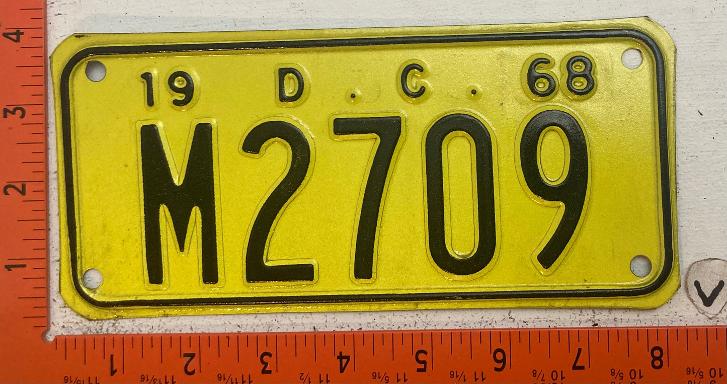 1968 Washington, DC #M2709 Motorcycle License Plate