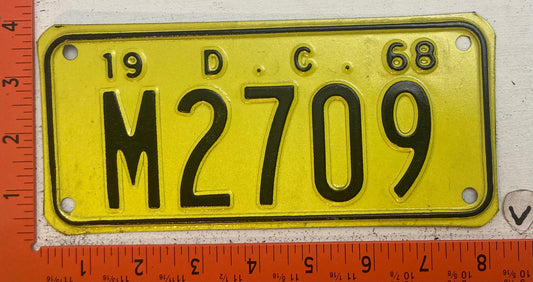 1968 Washington, DC #M2709 Motorcycle License Plate