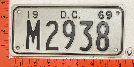 1969 Washington, DC #M2938 Motorcycle License Plate