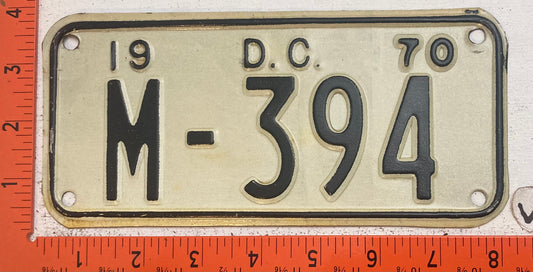 1970 Washington, DC #M-394 Motorcycle License Plate
