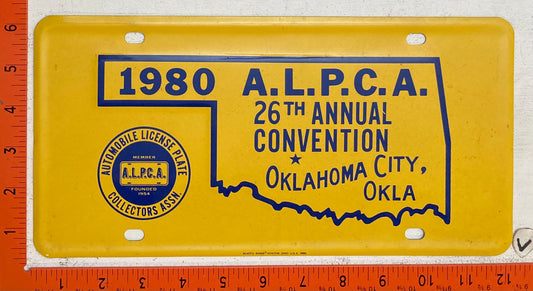 1980 ALPCA Convention, Oklahoma City, Oklahoma Souvenir License Plate