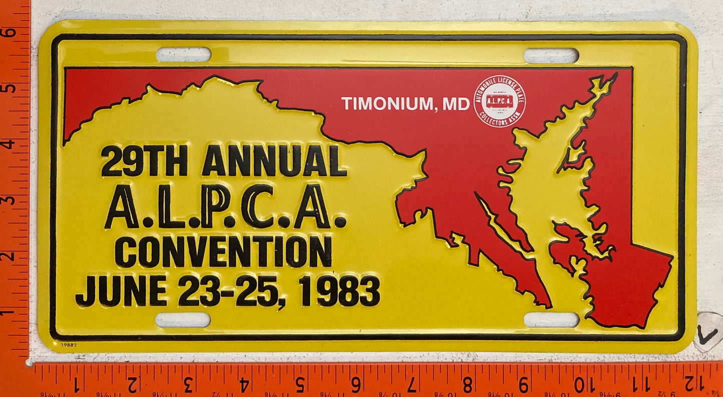 1983 ALPCA Convention, Timonium, Maryland Souvenir License Plate
