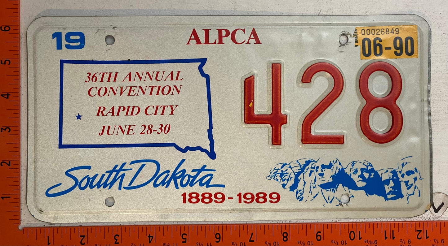 1990 ALPCA Convention, Rapid City, South Dakota #428 Souvenir License Plate