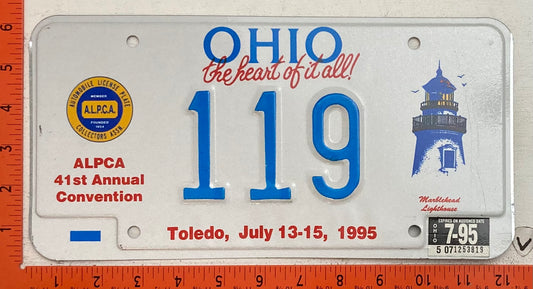1995 ALPCA Convention, Toledo, Ohio #119 Souvenir License Plate