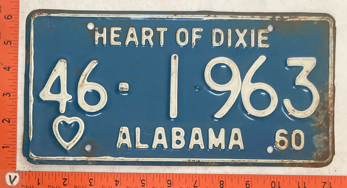 1960 Alabama #46-1963 Passenger License Plate