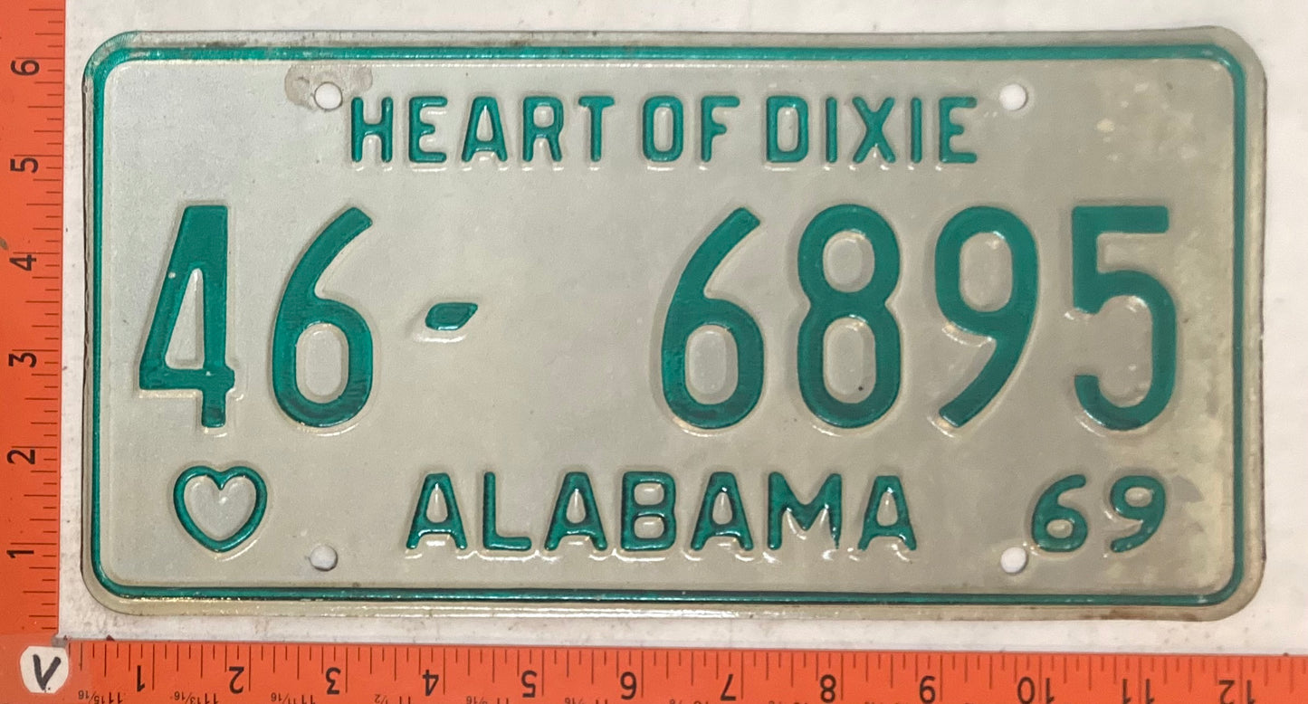 1969 Alabama #46-6895 Passenger License Plate