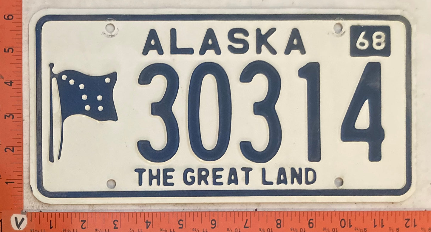 1968 Alaska #30314 Passenger License Plate