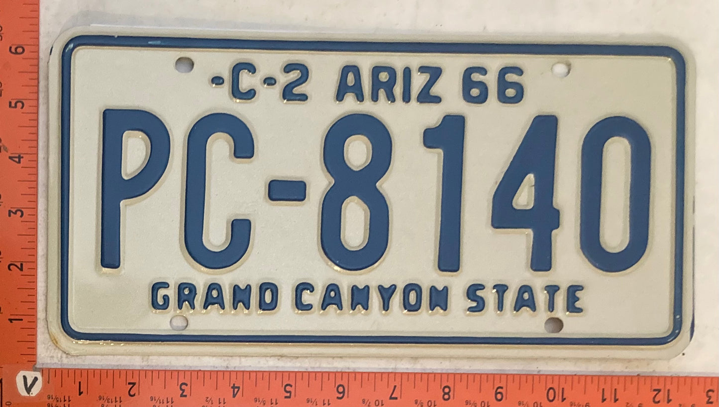 1966 Arizona #PC-8140 Commercial Truck License Plate
