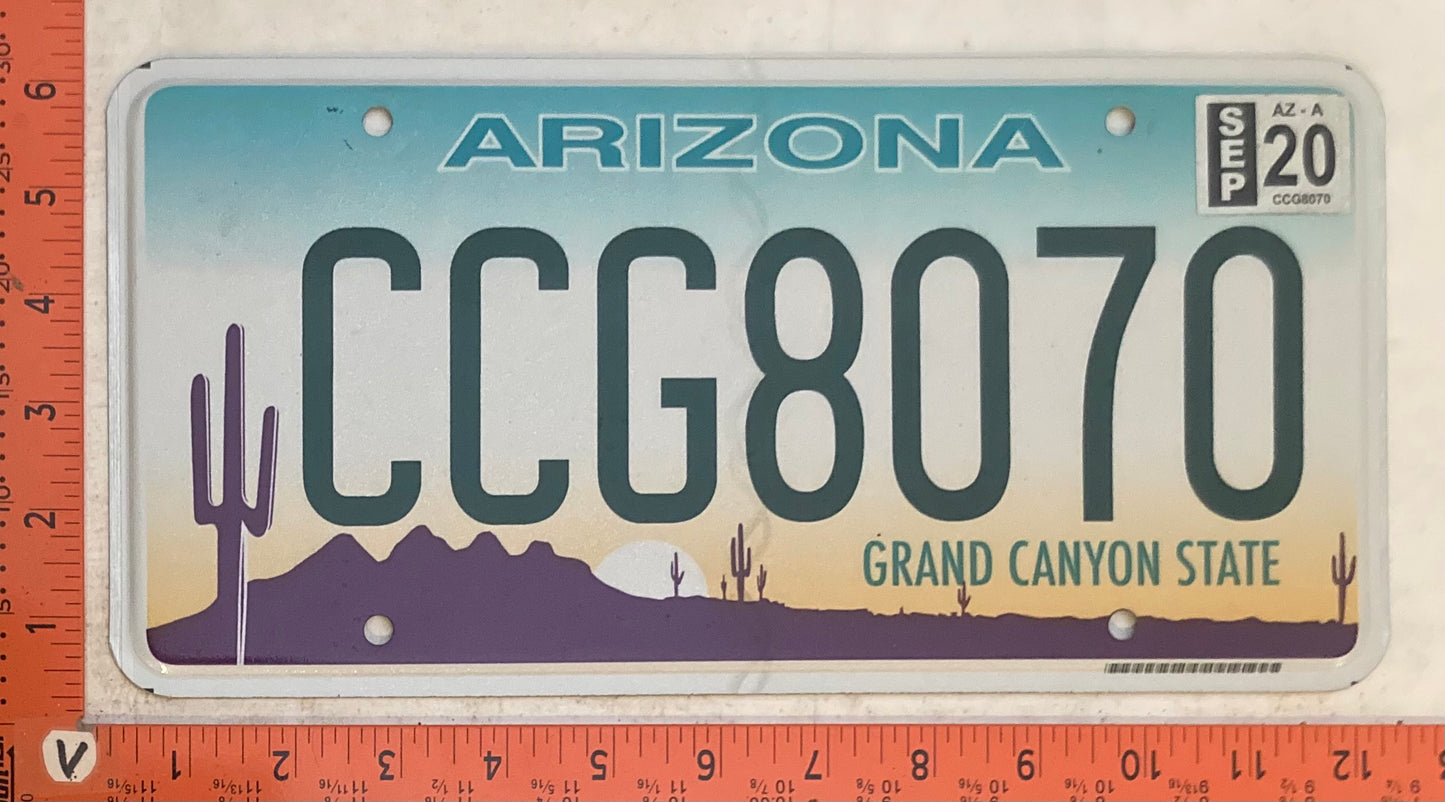 2020 Arizona #CCG8070 Passenger License Plate
