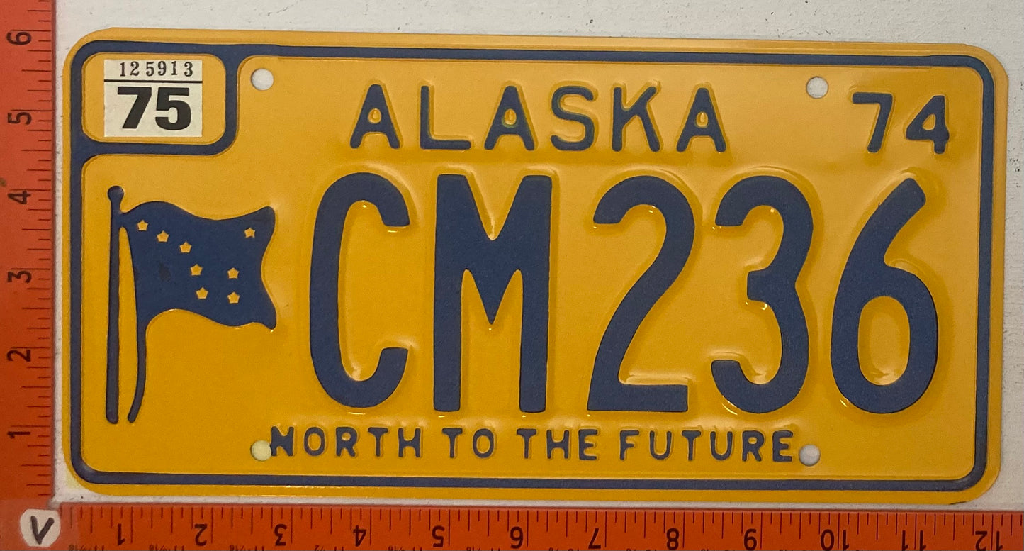 1975 Alaska #CM236 Passenger License Plate