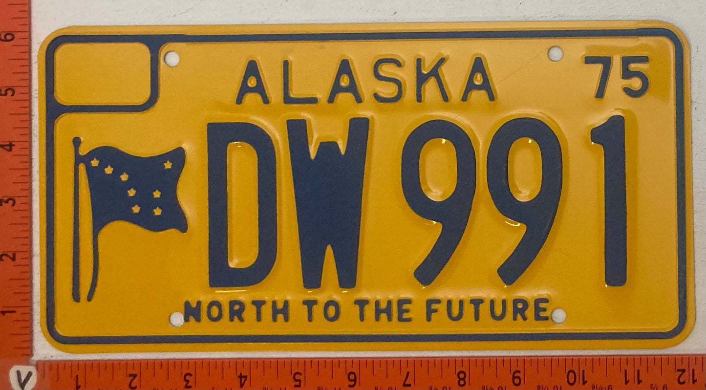 1975 Alaska #DW991 Passenger License Plate