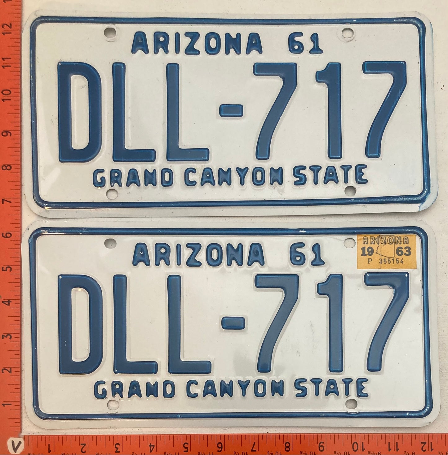 1961 Arizona #DLL-717 Passenger License Plate (Pair)