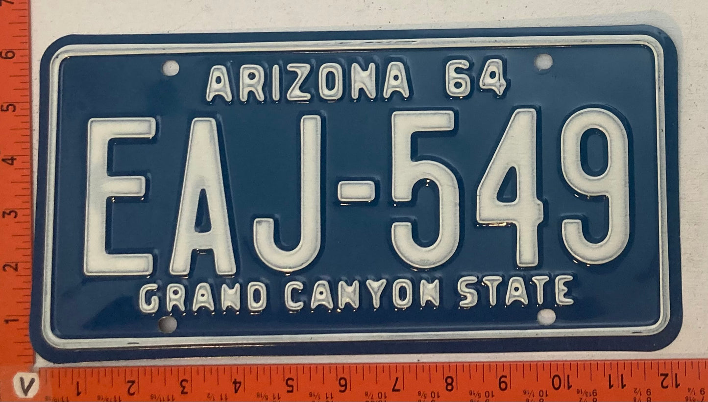 1964 Arizona #EAJ-549 Passenger License Plate