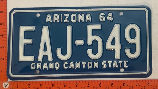 1964 Arizona #EAJ-549 Passenger License Plate