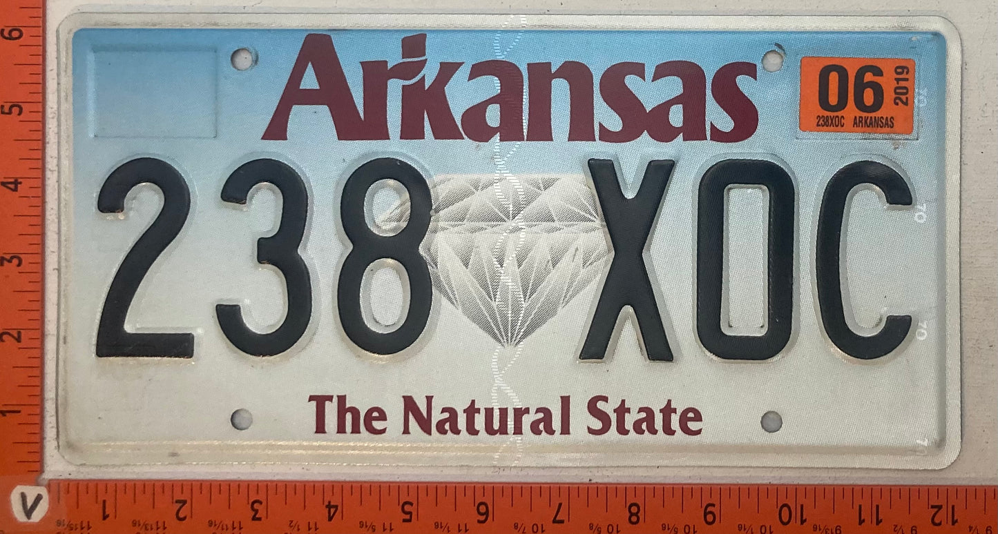 2019 Arkansas #238-XOC Passenger License Plate