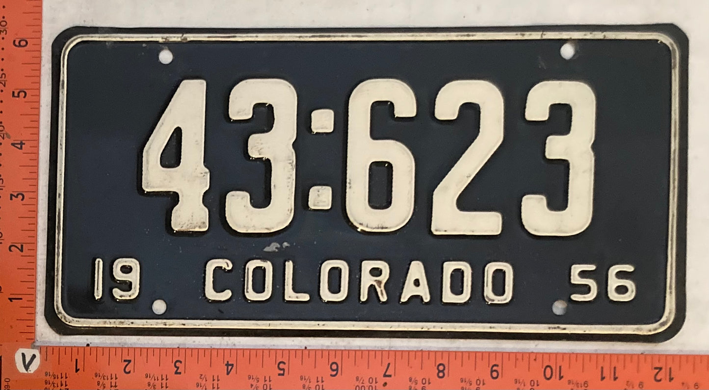 1956 Colorado #43:623 Passenger License Plate