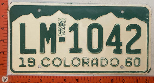 1961 Colorado #LM-1042 Passenger License Plate