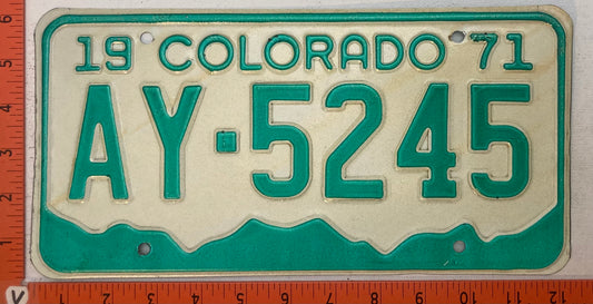 1971 Colorado #AY-5245 Passenger License Plate