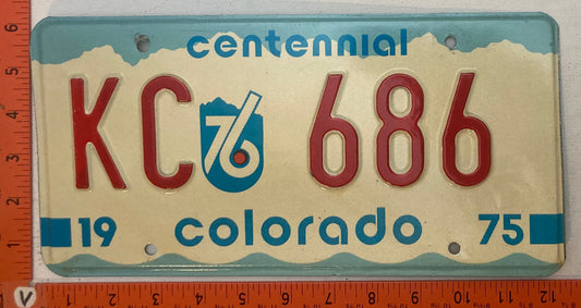 1975 Colorado #KC-686 Passenger License Plate