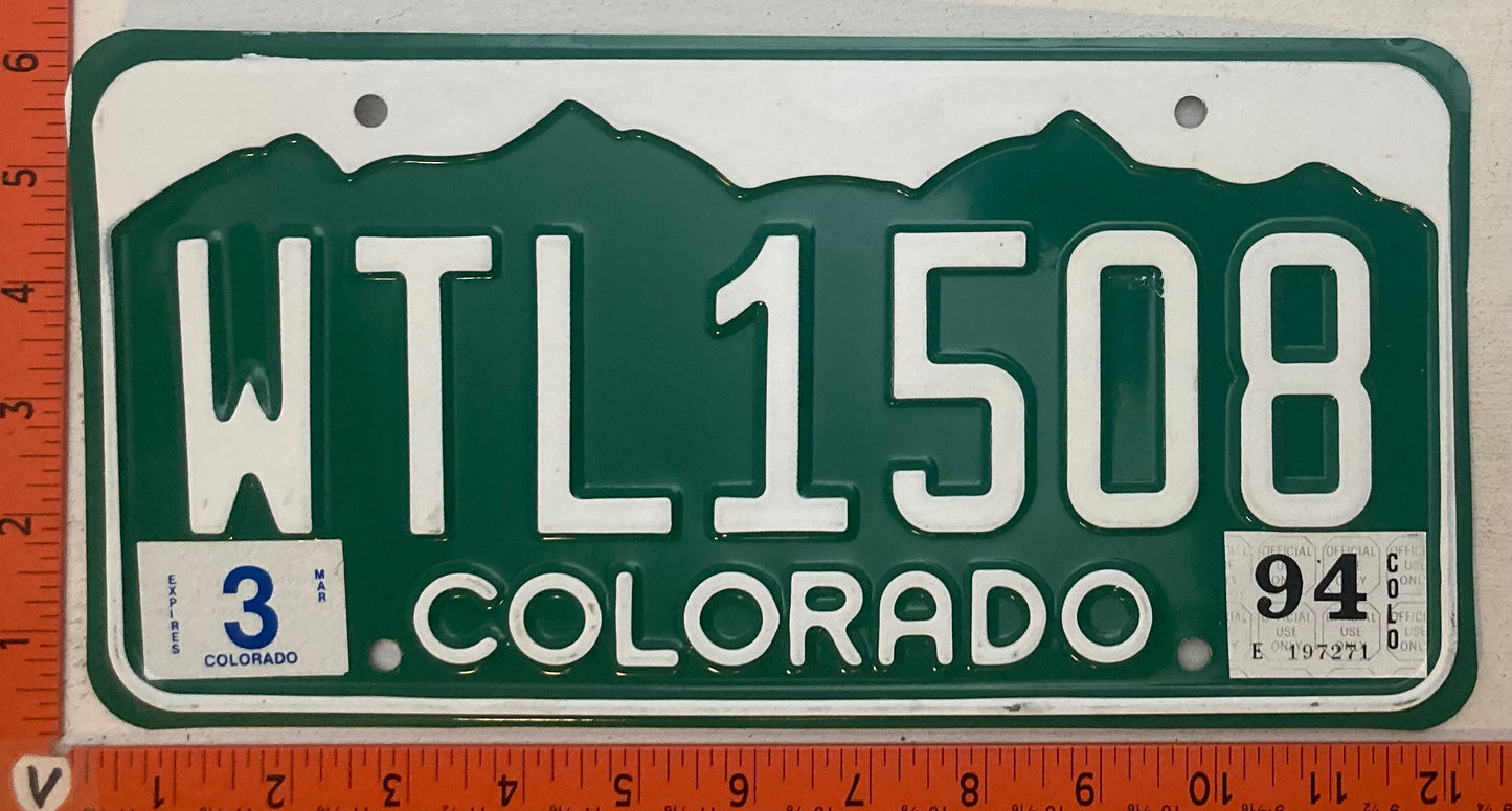 1994 Colorado #WTL1508 Passenger License Plate