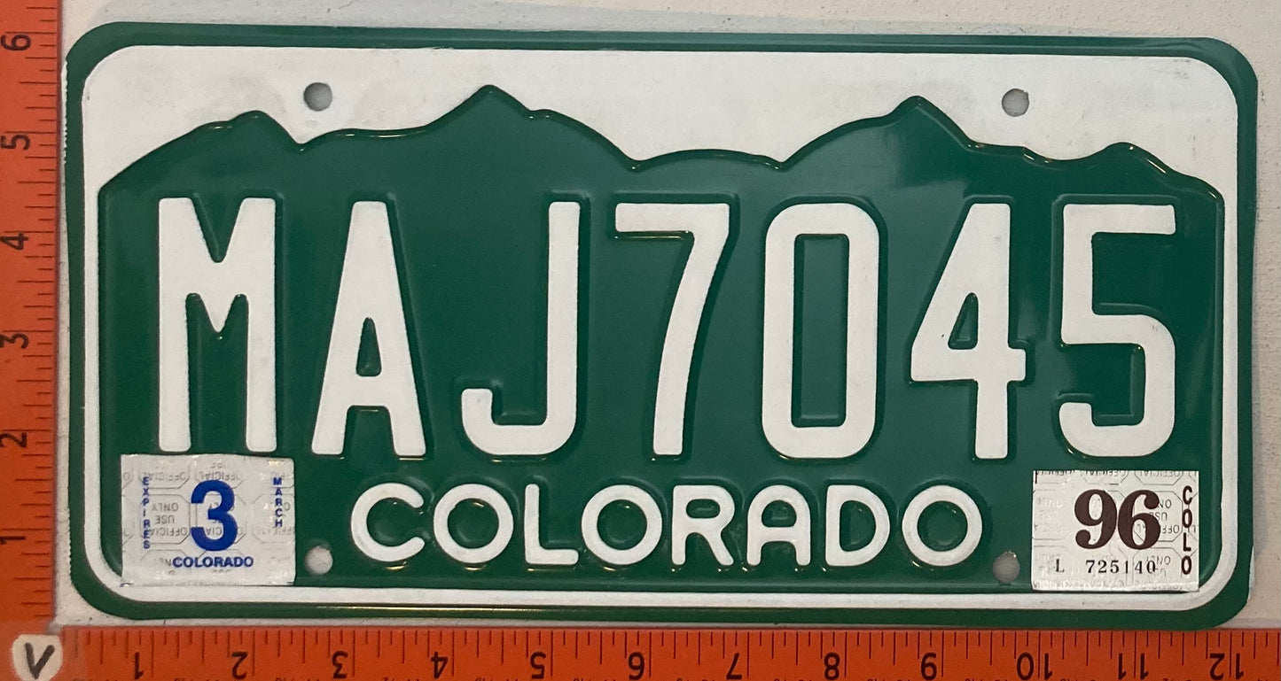 1996 Colorado #MAJ7045 Passenger License Plate